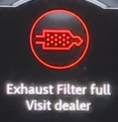 Exhaust Filter full, visit dealer